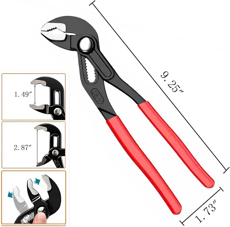 BJDSI Channel Locks Plier 10 inch,Fast Adjustable,Mutil-Position Push-Lock,High Torque,Anti-Rust. - Image 2
